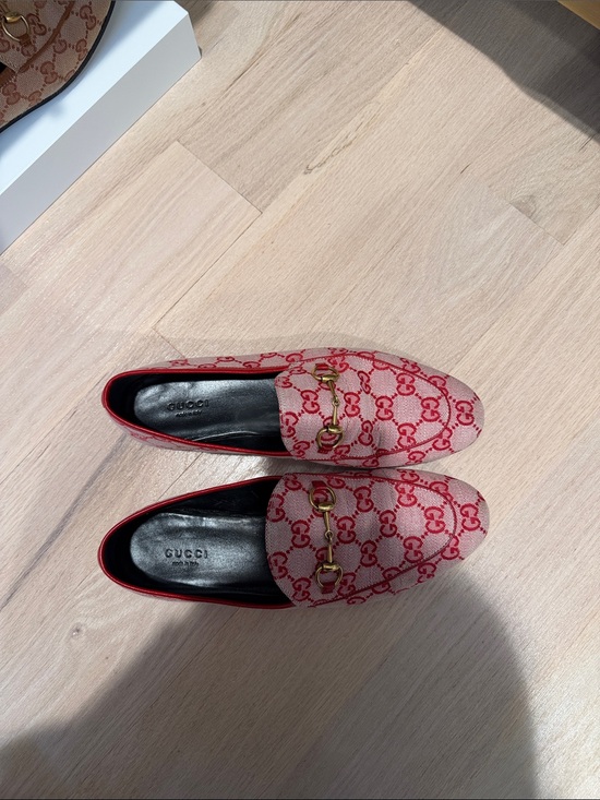 Gucci Shoes - Gucci logo red jordaan loafer size 39.5